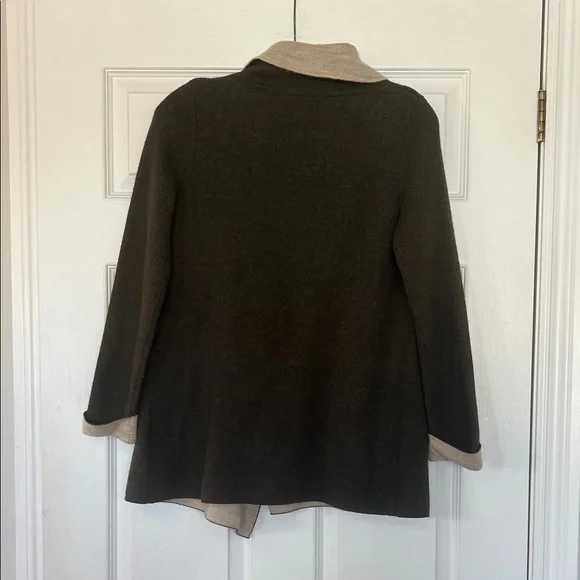 Jones New York Brown and Cream Knit Cardigan - Picture 3 of 3